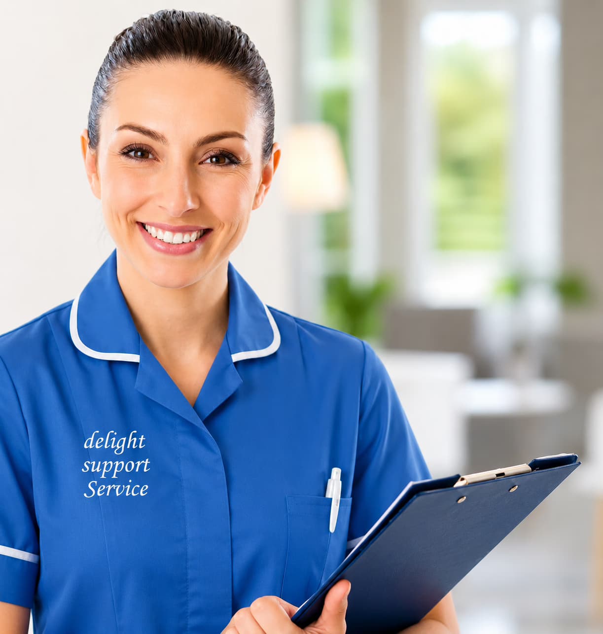 A Delight Support team member ready to help with your care needs