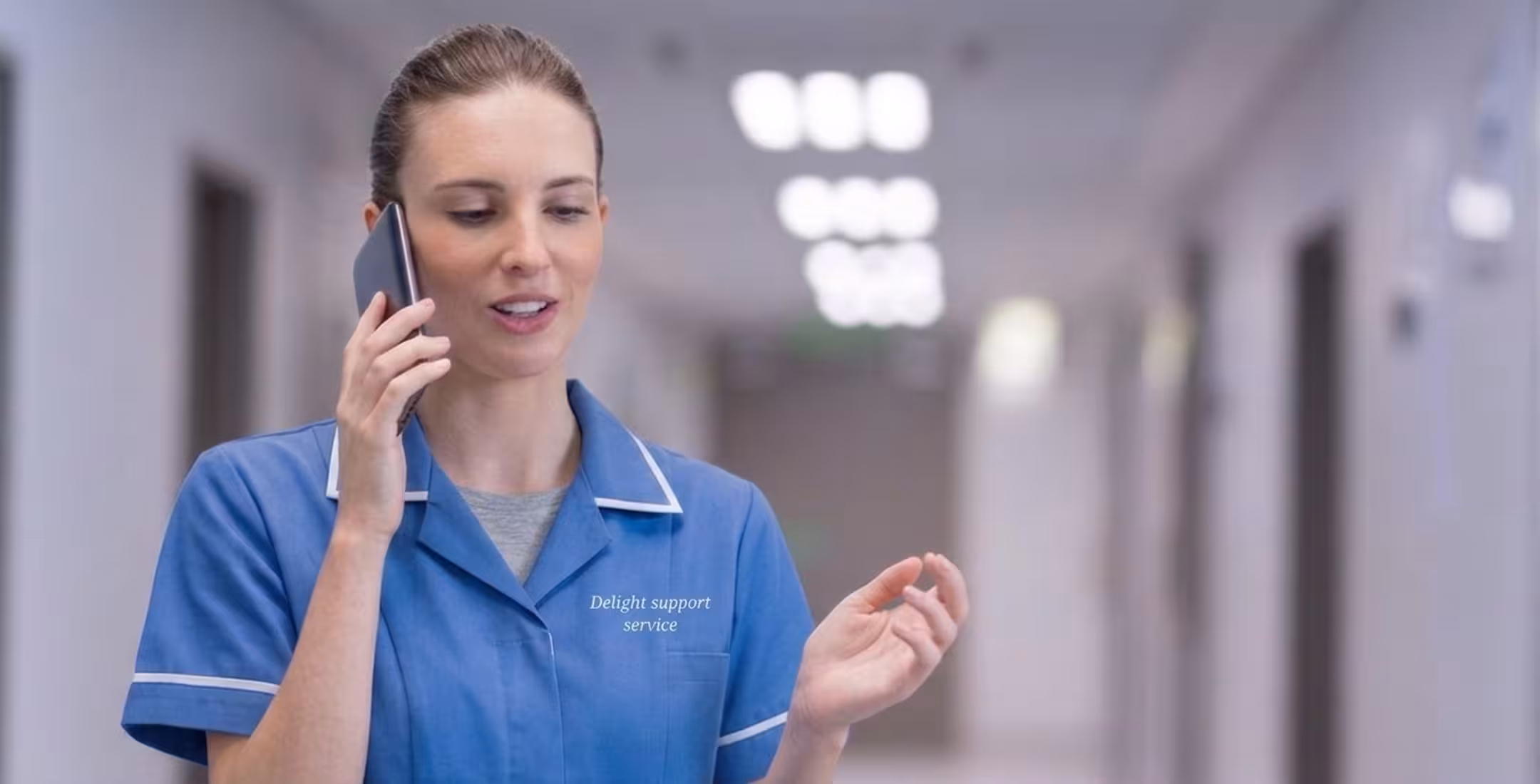 A Delight Support carer in a professional care setting